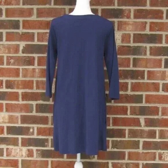 NWT Ripley Rader A line navy blue v neck Size 4 dress has pockets luxury style - Picture 6 of 6